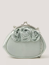 John Lewis Monsoon Kids' Rose Satin Evening & Clutch Bag, Sage- Buy online at McGrocer