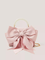 John Lewis Monsoon Kids' Satin Bow Evening Clutch Bag, Dusky Pink- Buy online at McGrocer