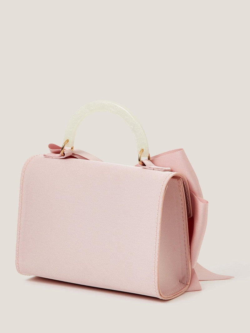 Monsoon kids satin bow bag dusky pink - British product