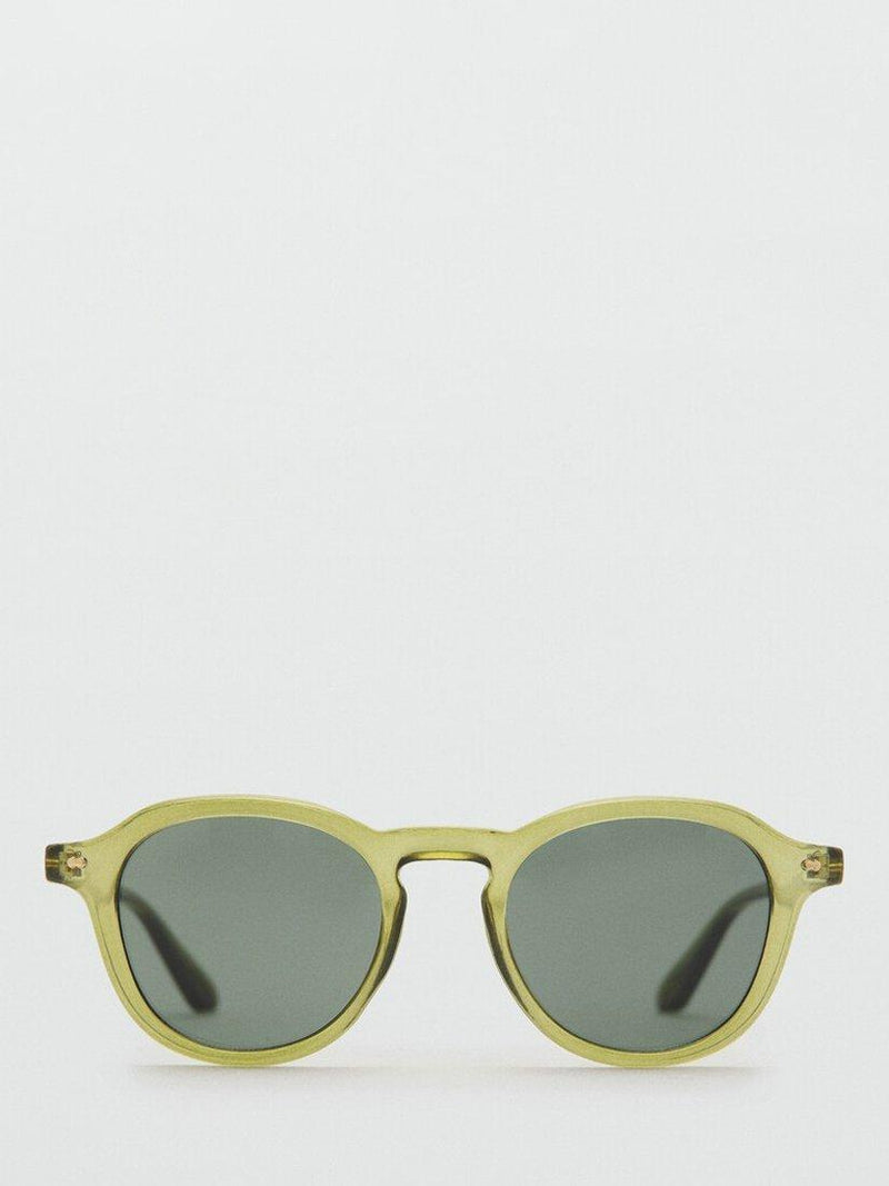 Mango Justin round sunglasses yellow frame polycarbonate lenses - British product