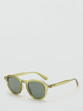 Mango Justin round sunglasses yellow frame polycarbonate lenses - British product
