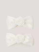 John Lewis Monsoon Kids' Bridesmaid Rose Bow Hair Clips Pack of 2- Buy online at McGrocer