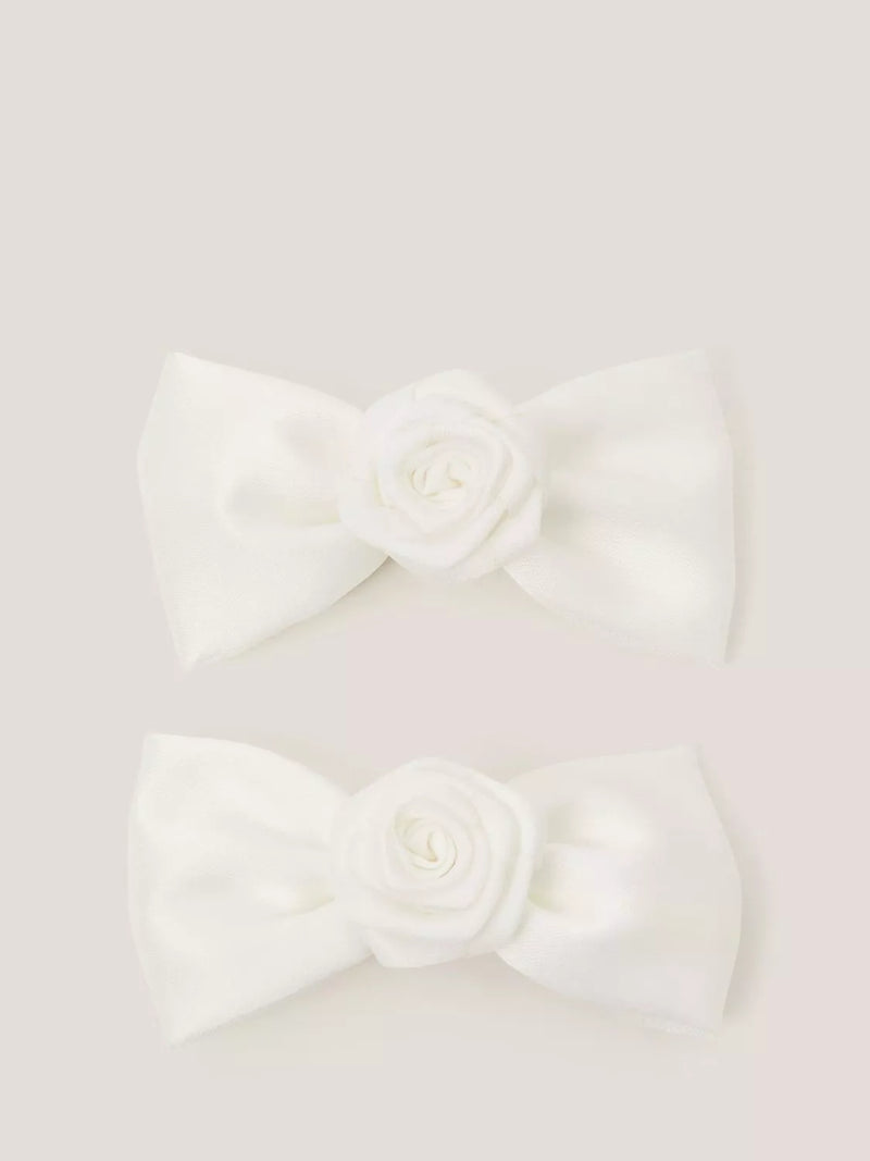 Monsoon rose bow hair clips pack of 2, UK version