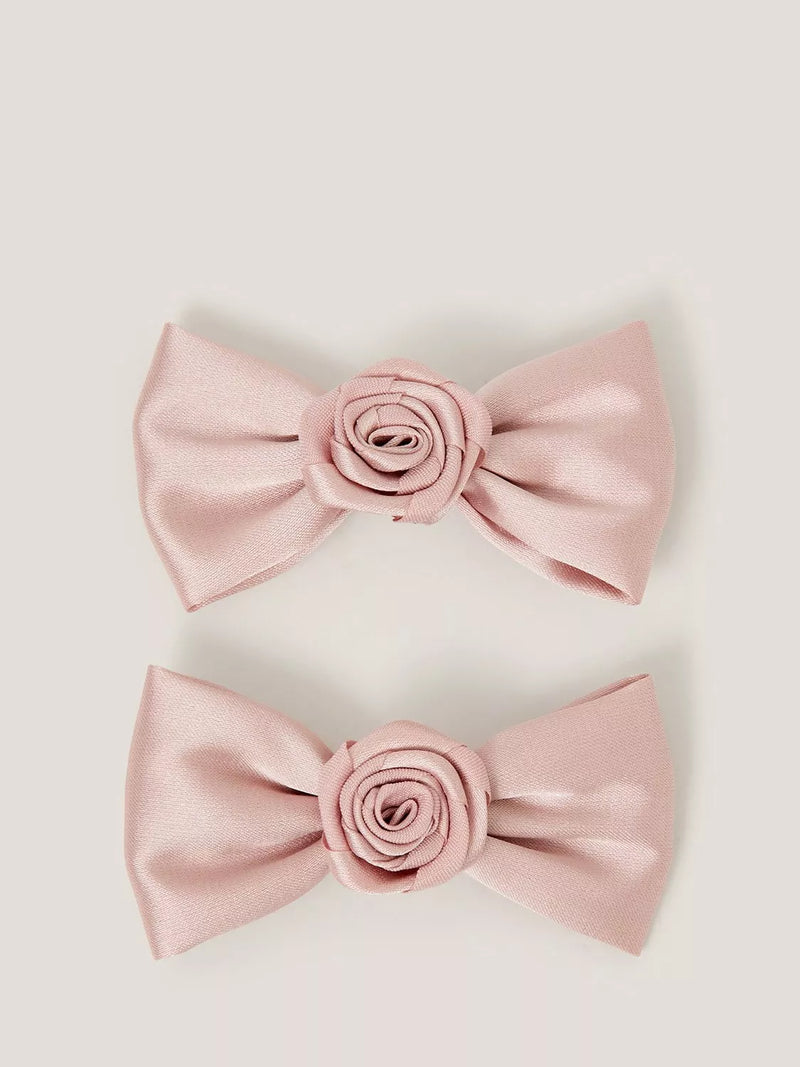 Monsoon Kids' Bridesmaid Rose Bow Hair Clips Pack of 2