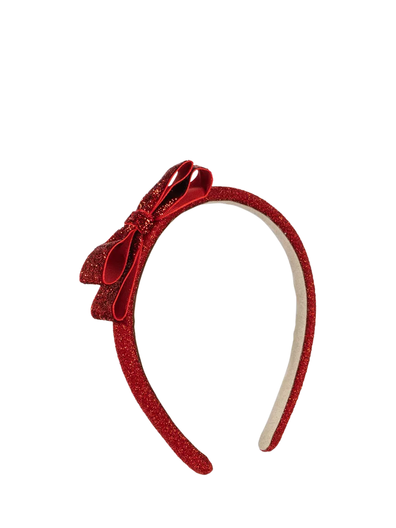 Konges Sløjd kids velvet bow hairband red, UK version