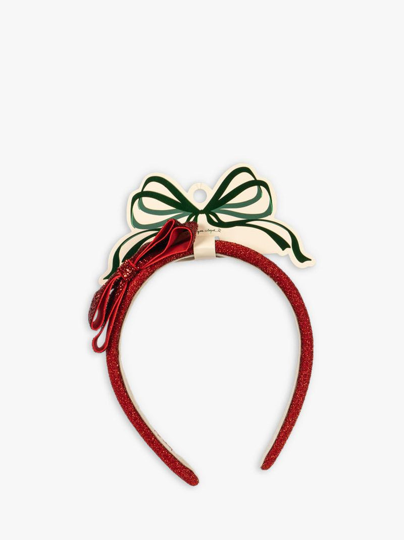 Konges Sløjd kids velvet bow hairband red, UK version