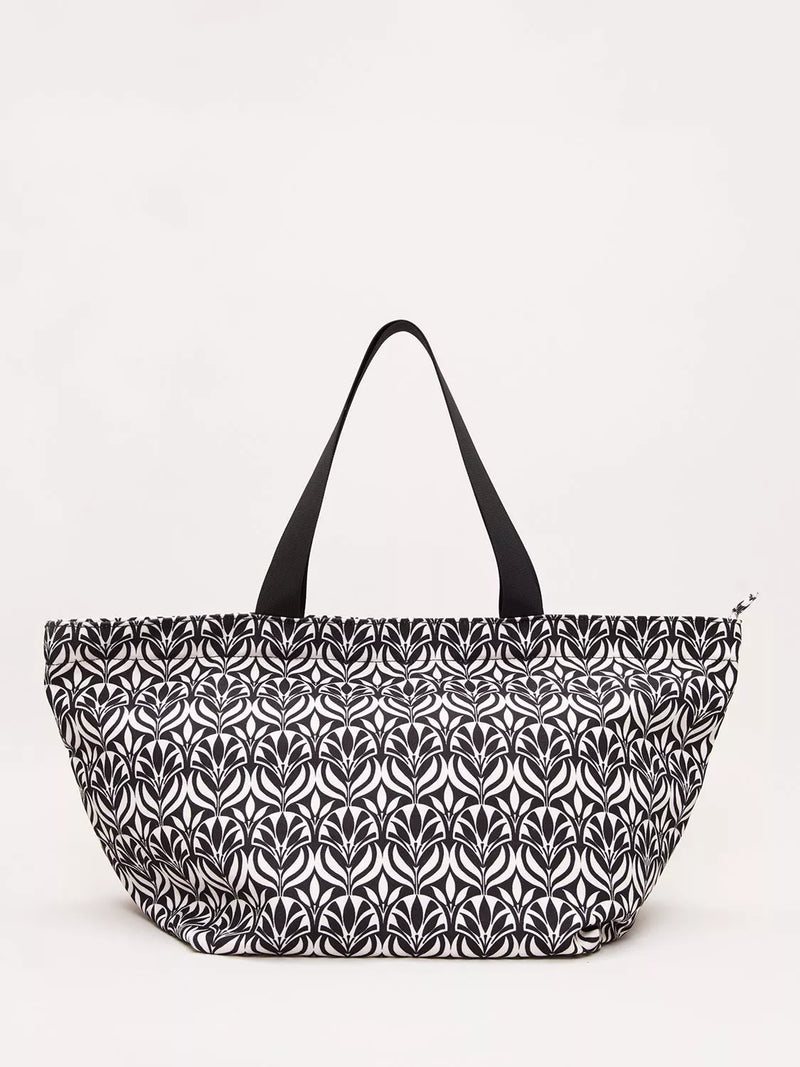 Phase Eight geometric beach bag black multi, imported from the UK