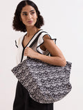Phase Eight geometric beach bag black multi, imported from the UK