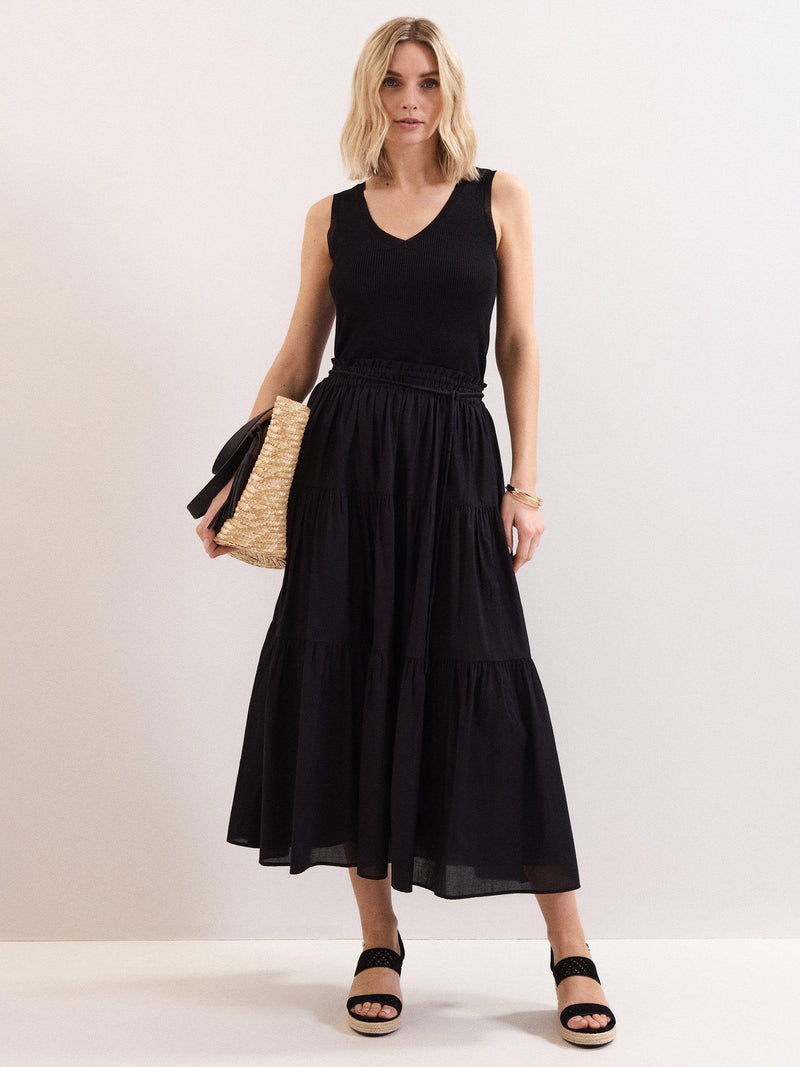 Phase Eight neutral straw shopper bag with contrast strap (British brand)