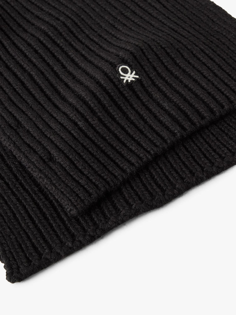 Benetton wool blend scarf black - British product