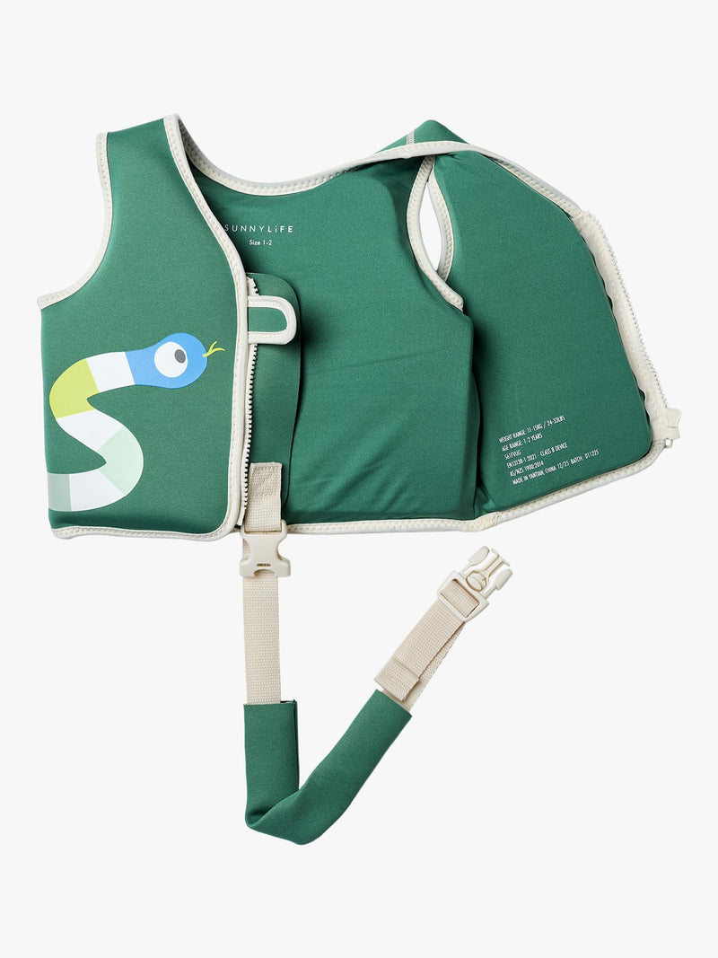 Sunnylife Into The Jungle swim vest for kids, green - British product