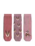 Lindex reindeer anti-slip socks pack of 3, imported from the UK