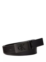 John Lewis Calvin Klein Split Leather Plaque Buckle Belt Black- Buy online at McGrocer