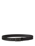 Calvin Klein split leather plaque buckle belt, UK version