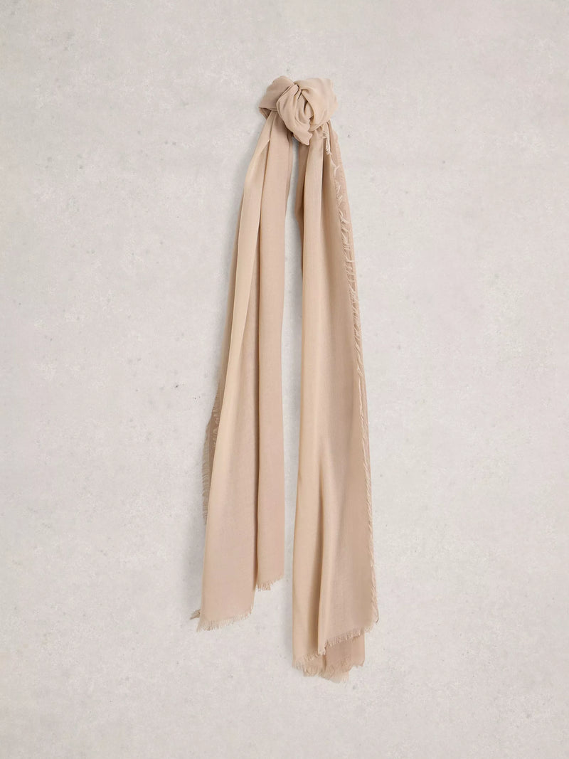 White Stuff Penny oversized scarf in natural colour (British brand)