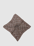 Reiss pocket square Chocolate Brown floral medallion silk (British brand)