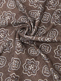 Reiss pocket square Chocolate Brown floral medallion silk (British brand)