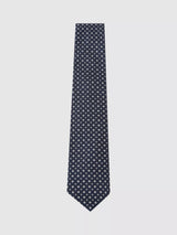 John Lewis Reiss Dario Silk Blend Micro Square Tie Navy- Buy online at McGrocer