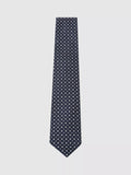 Reiss Dario silk blend tie in navy - British product