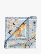John Lewis Simon Carter Silk Botanical Pocket Square Blue Multi- Buy online at McGrocer