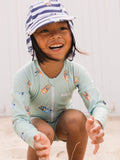 Swim Essentials baby sun hat Bluey print black striped - British product