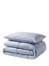 John Lewis Night Lark Gingham Coverless Duvet and Pillowcase Set 4.5 Tog Dusk Blue- Buy online at McGrocer