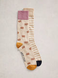White Stuff cotton blend pretzel ankle socks pack of 2, UK version