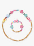 Stych teddy charm necklace and bracelet set multi 12cm - British product