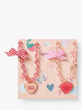 Stych best friend necklace set pink heart charms (British brand)