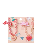 Stych best friend necklace set pink heart charms (British brand)