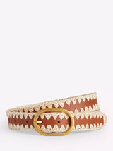 John Lewis Boden Woven Pure Leather Whipstitch Belt, Tan- Buy online at McGrocer