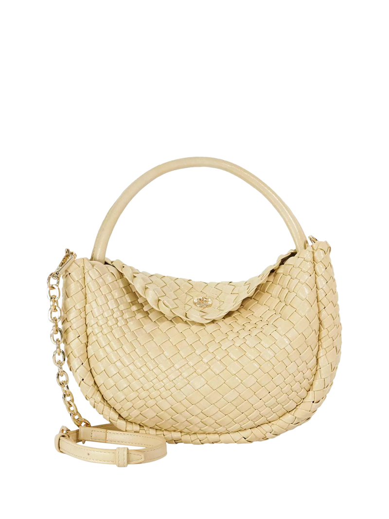Dune London woven grab bag in yellow (British brand)