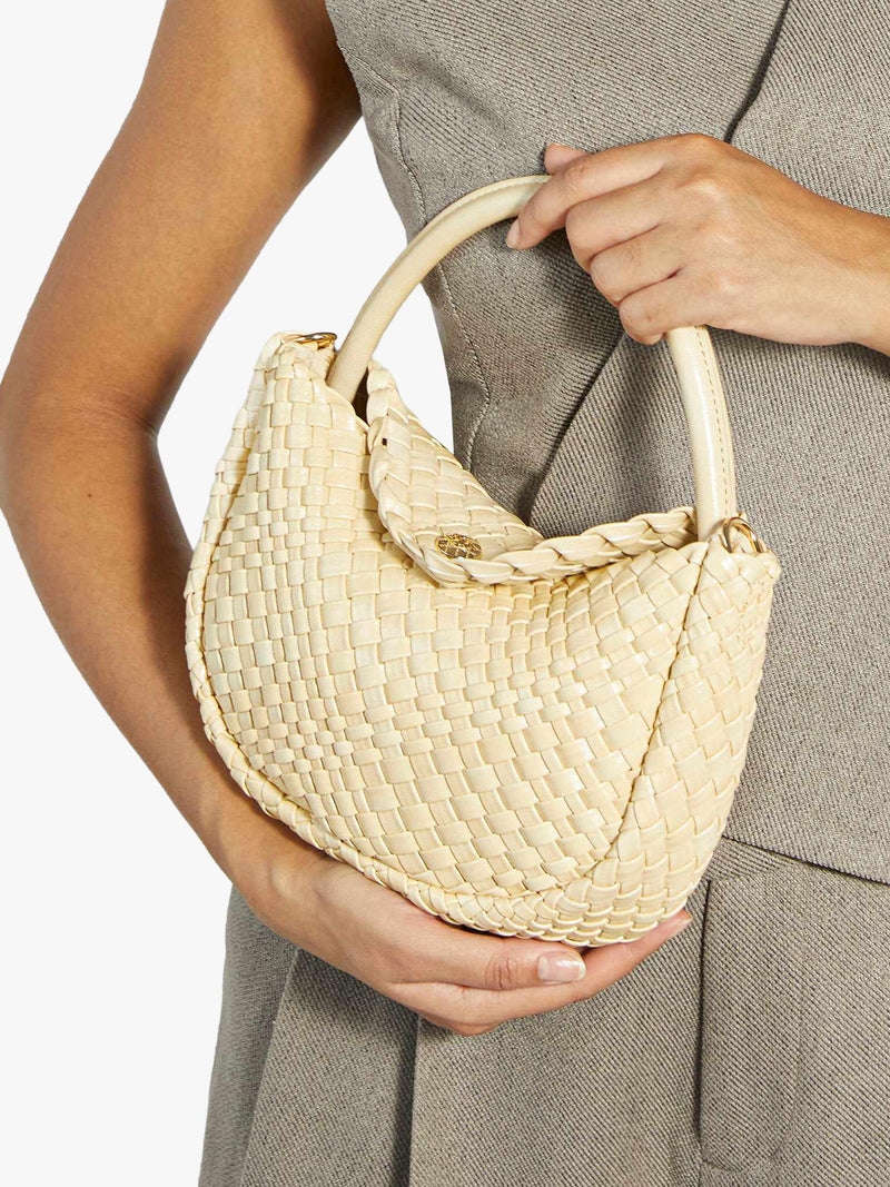 Dune London woven grab bag in yellow (British brand)