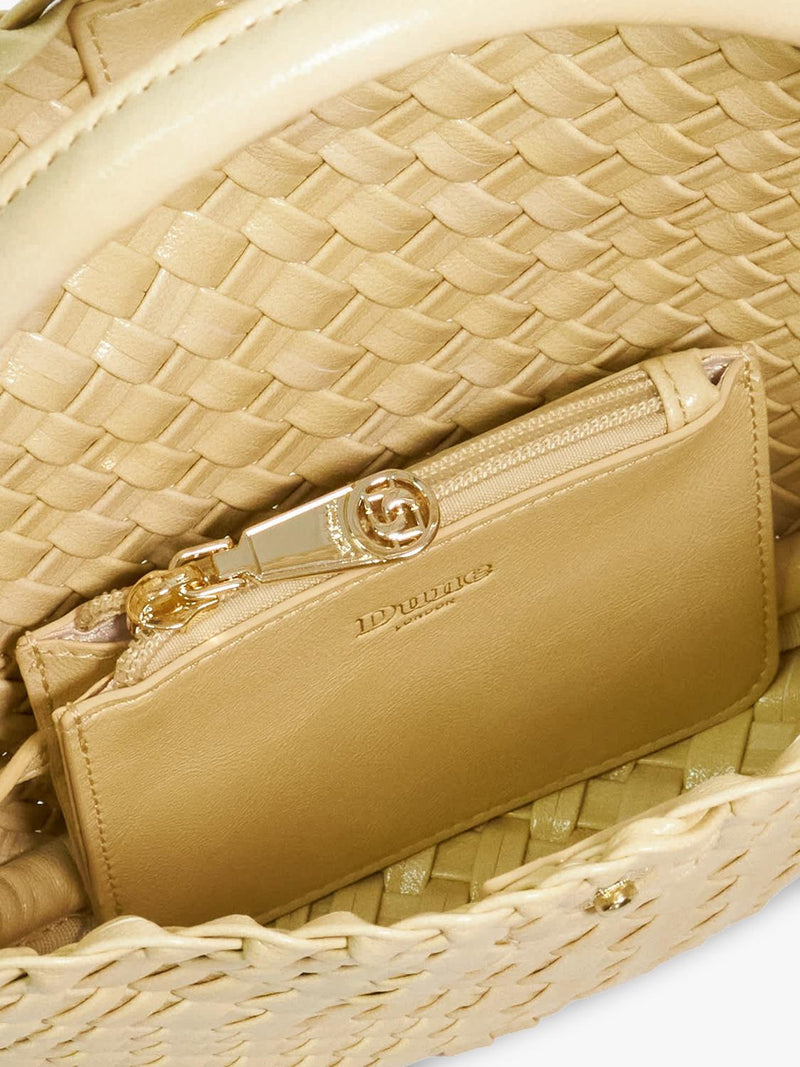 Dune London woven grab bag in yellow (British brand)