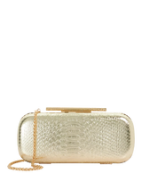 John Lewis Dune London Body Croc Clutch Bag, Gold- Buy online at McGrocer