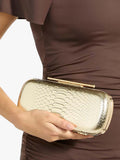 Dune London gold croc effect clutch bag, imported from the UK