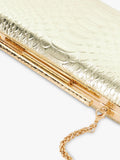 Dune London gold croc effect clutch bag, imported from the UK