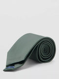 Mango basic silk blend tie in green - British product