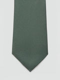 Mango basic silk blend tie in green - British product