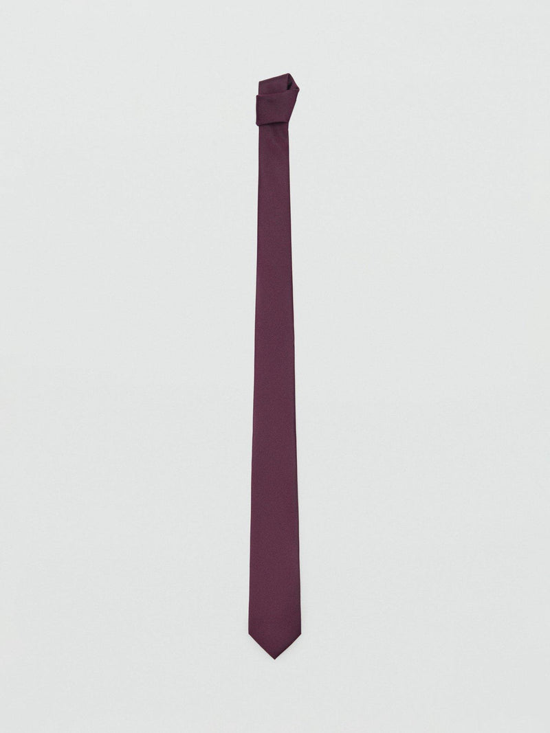 Mango plain tie in dark red with 6cm width, UK version