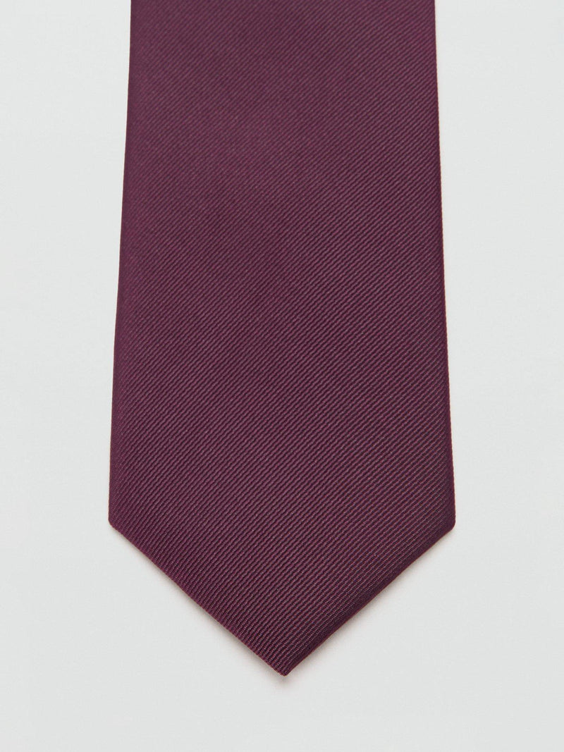 Mango plain tie in dark red with 6cm width, UK version