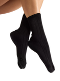 Nudea slouchy socks black organic cotton mix, UK version