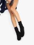 Nudea slouchy socks black organic cotton mix, UK version