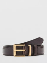 John Lewis Mango Selma Pure Leather Belt Dark Brown- Buy online at McGrocer