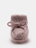 Mango kids knitted bootie socks one size with bow - British product