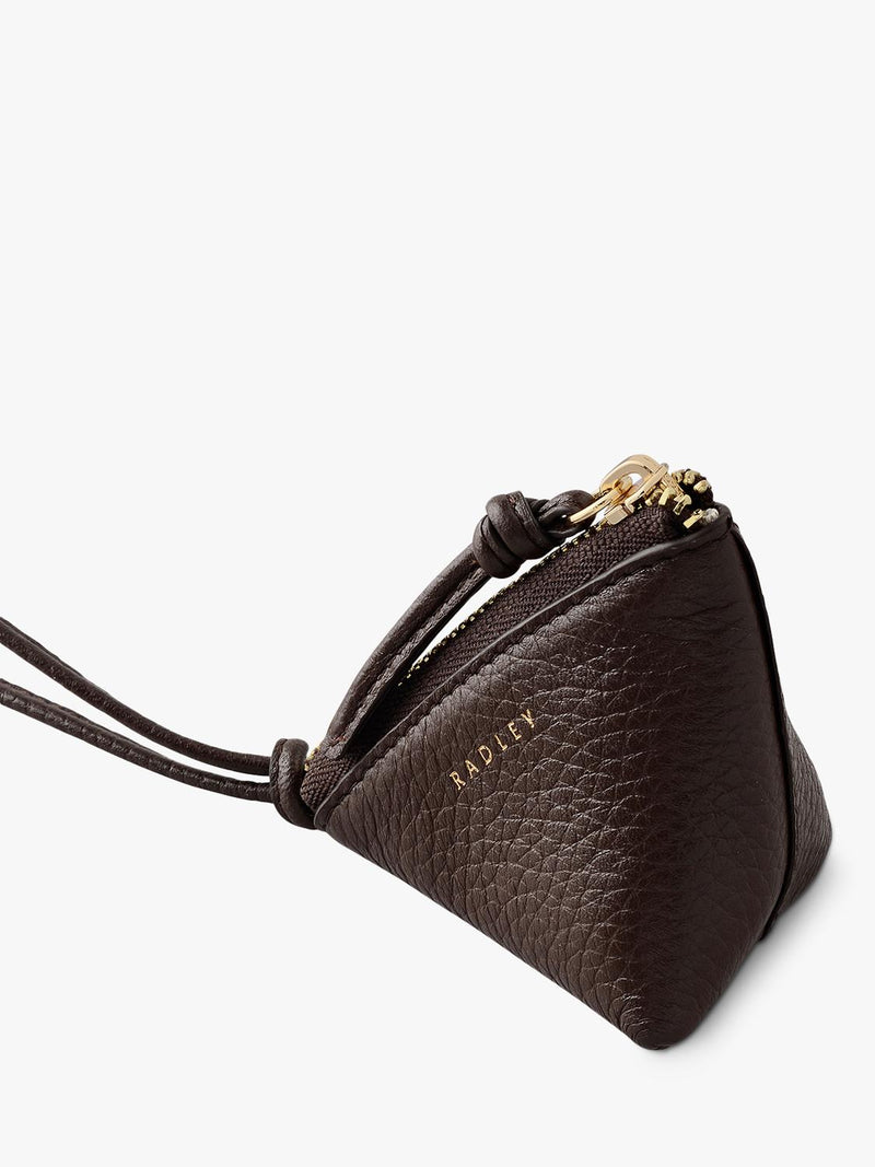 Radley bag charm in textured leather, imported from the UK