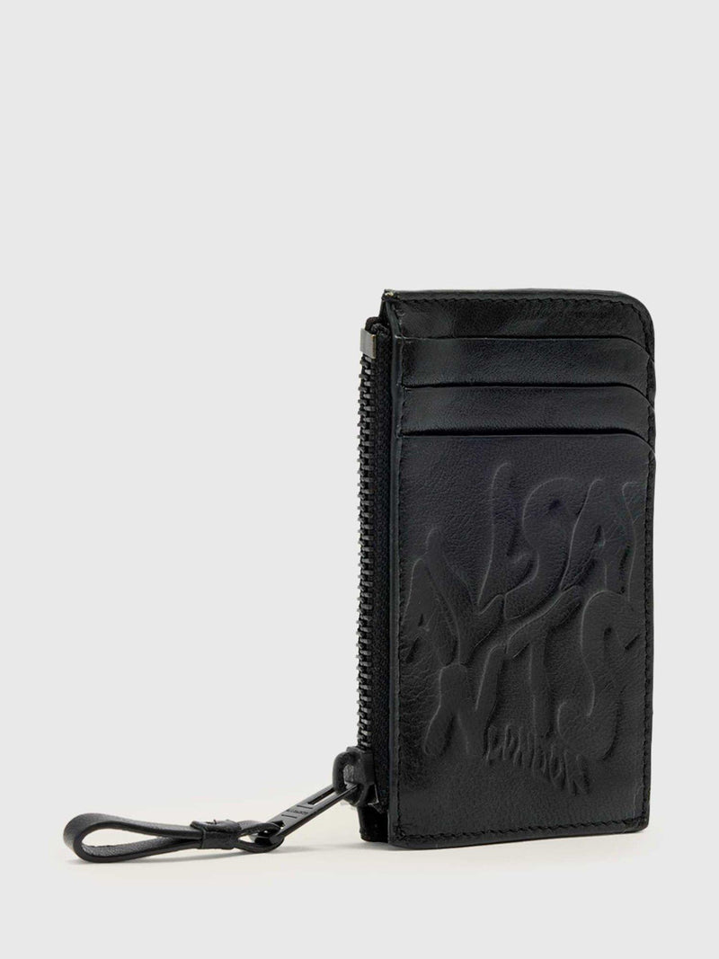AllSaints black leather card holder, imported from the UK