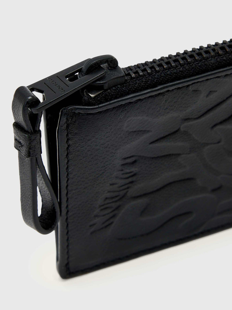 AllSaints black leather card holder, imported from the UK