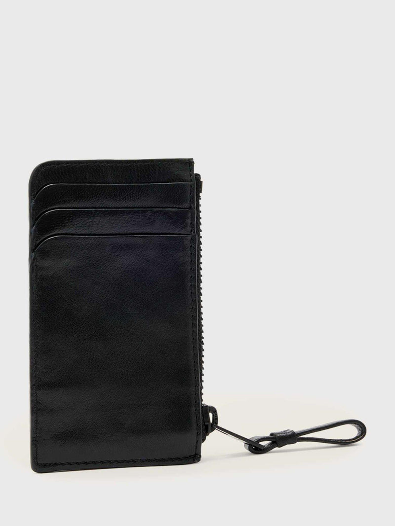 AllSaints black leather card holder, imported from the UK