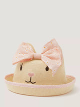 John Lewis Monsoon Baby Bunny Bow Hat Pink Baby Hat- Buy online at McGrocer